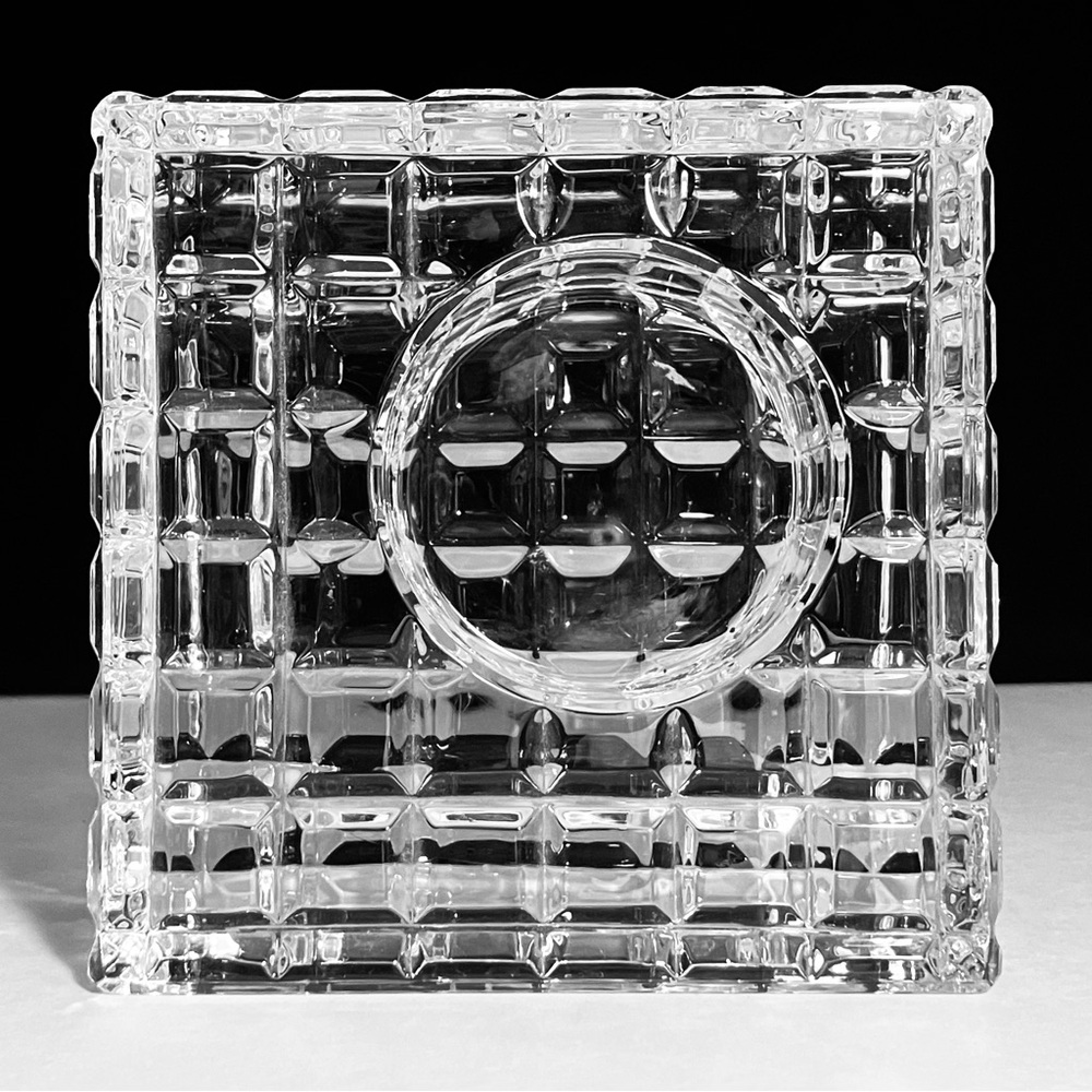 Broken WATERFORD SQUARE CLOCK / Use As Candle Holder Or Ashtray / IRISH CRYSTAL!
